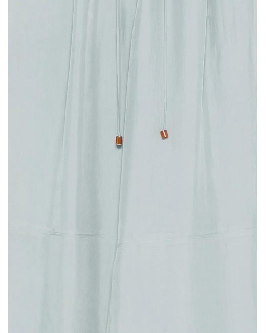 Alysi Blue Drawstrings Straight Trousers