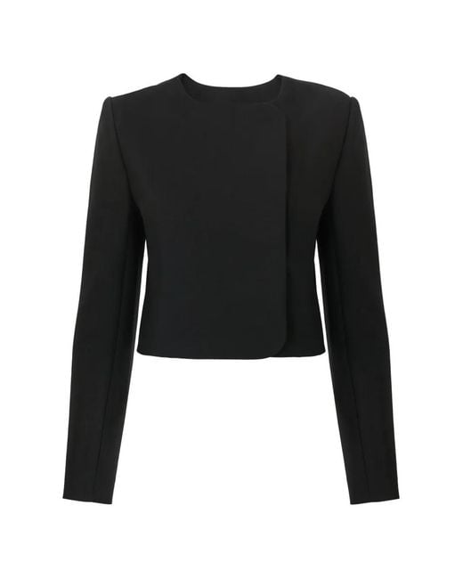 Carolina Herrera Black Double-Breasted Cropped Jacket