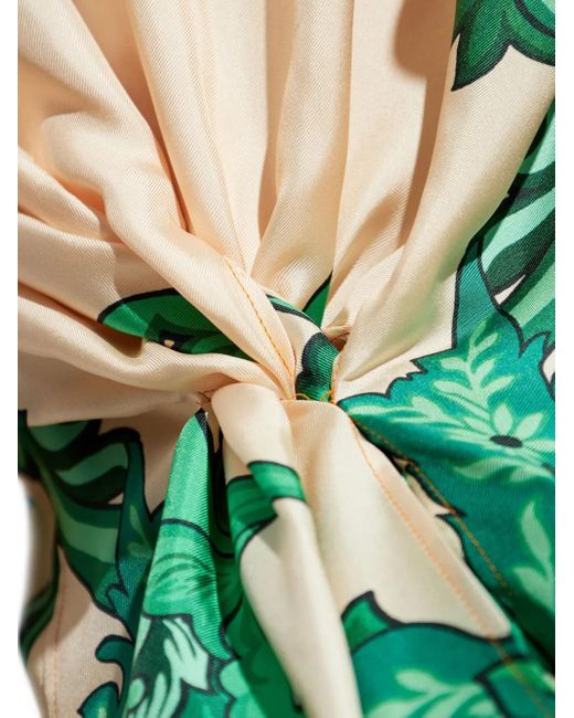 Etro Green Floral Print Long-Sleeved Shirt