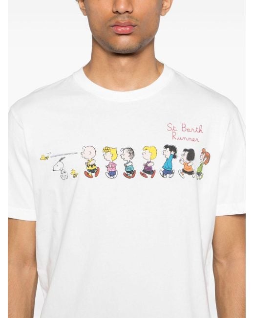 Mc2 Saint Barth X Peanuts T-shirt Met Print in het White voor heren