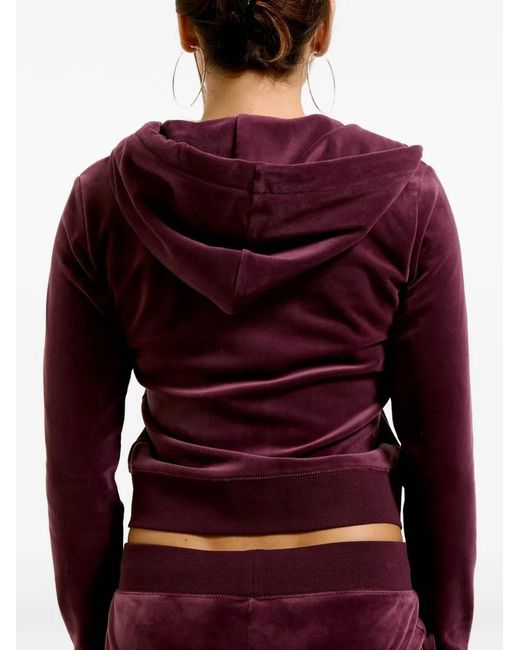 Juicy Couture Purple Robertson Velour Zip-Up Hoodie