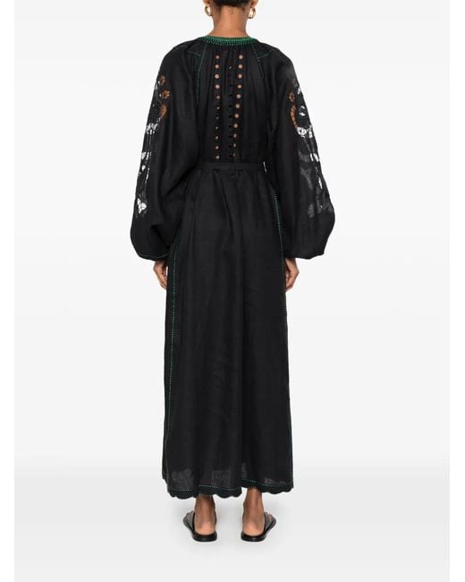 Vita Kin Black Babylon Embroidered Midi Dress