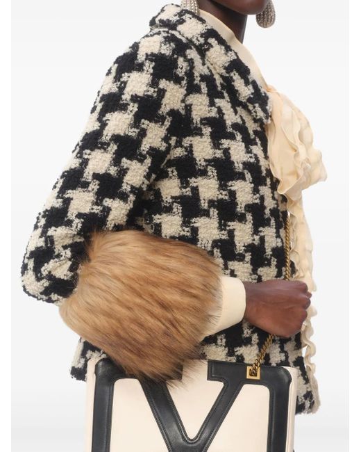 Valentino Garavani Black Houndstooth Tweed Jacket