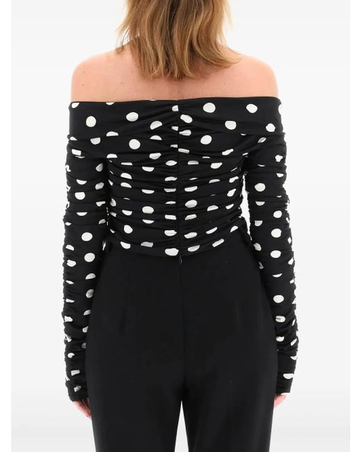 Magda Butrym ポルカドット クロップドトップ Black