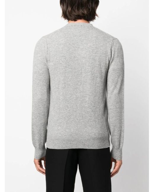 COMME DES GARÇONS PLAY Gray V-neck Logo Cardigan for men