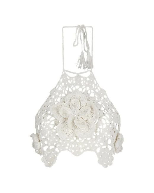 GIUSEPPE DI MORABITO White Macramé Top