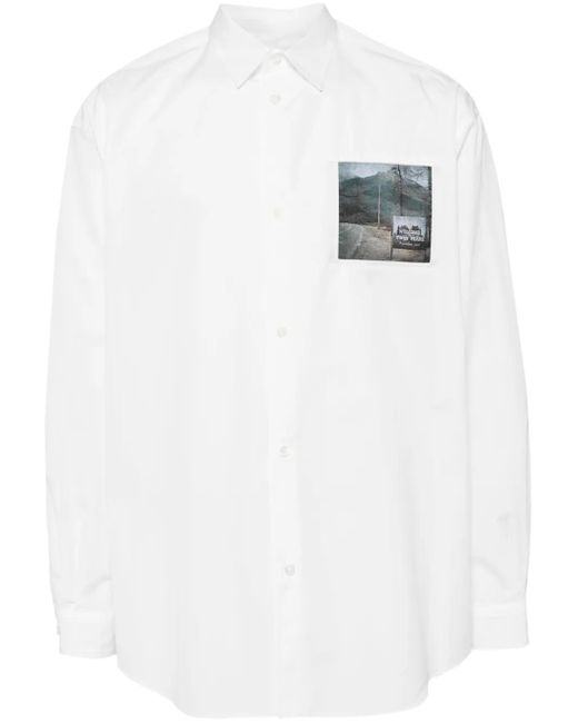 Undercover White Logo-Patch Cotton Shirt for men