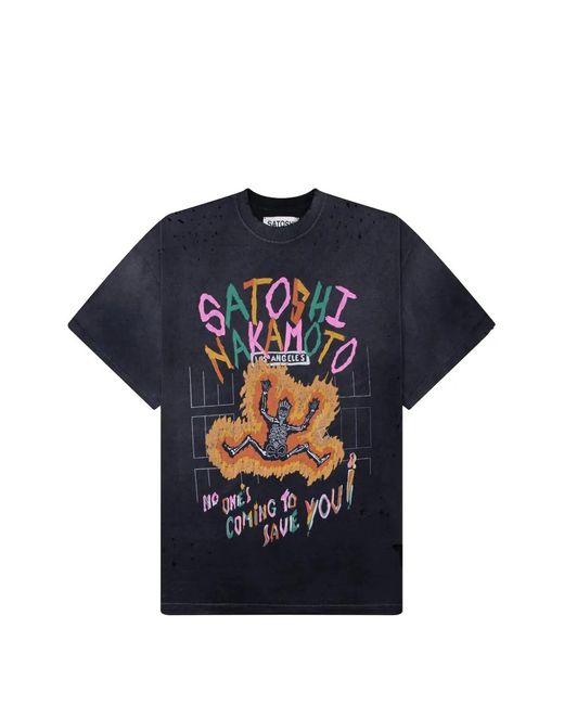 Satoshi Nakamoto Blue T-Shirt No Savior À Imprimé Graphique for men