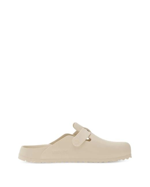 Birkenstock White Boston Mules