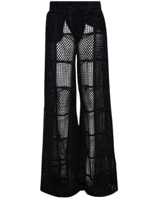 Pantalon en crochet à coupe ample Roberta Einer en coloris Black