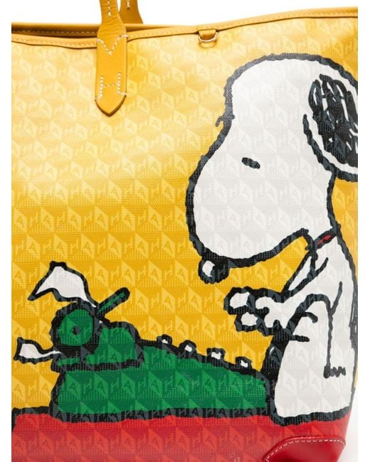 Anya Hindmarch Peanuts I Am A Plastic Bag Snoopy Tote Bag in Yellow