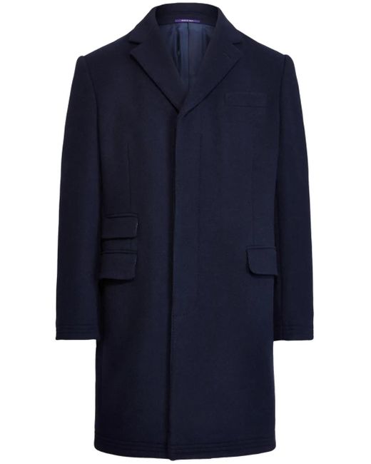 Ralph Lauren Blue Brushed Wool Coat for men