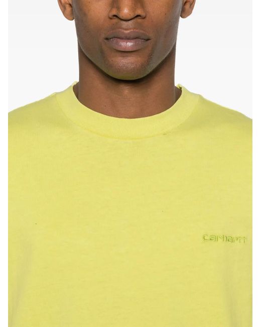 Carhartt Yellow Duster Script Cotton T-Shirt for men