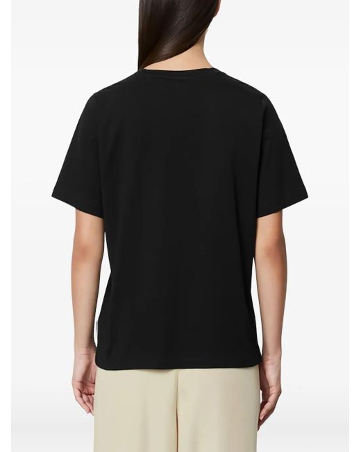 Marc O' Polo Black Slogan-Print Cotton T-Shirt