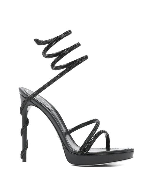 Rene Caovilla Black Margot Sandals
