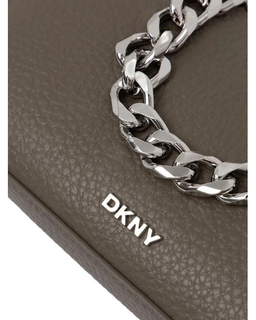 DKNY Gray Jenna Chain-Embellished Cross Body Bag