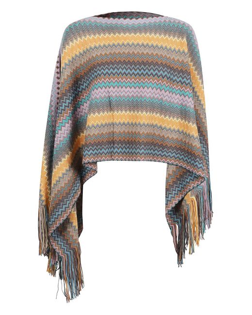 Missoni Multicolor Poncho With Fringes