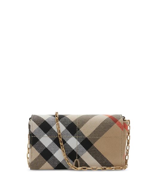 Burberry Brown 'Check' Crossbody Bag in der Beige Polyestermischung