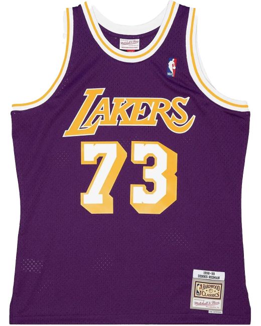メンズ Mitchell & Ness 1998-1999 Hardwood Classics Dennis Rodman Los Angeles Lakers スウィングマン ジャージ Purple