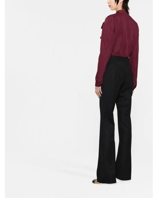 Moschino Black High-Waist-Hose Mit Geradem Bein