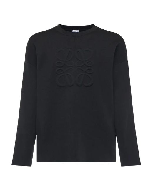 Loewe Black Anagram-Logo Wool-Blend Sweater for men
