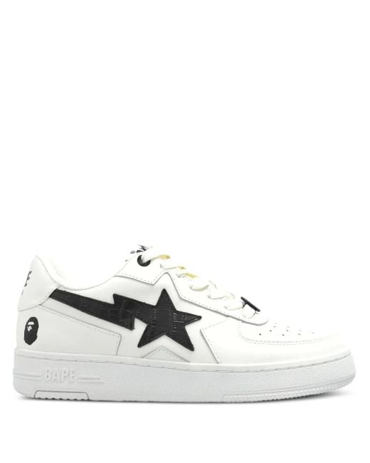 A Bathing Ape White Leather Sneakers