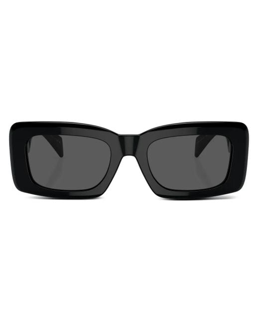 Versace Black Eckige Sonnenbrille Mit Greca-Detail