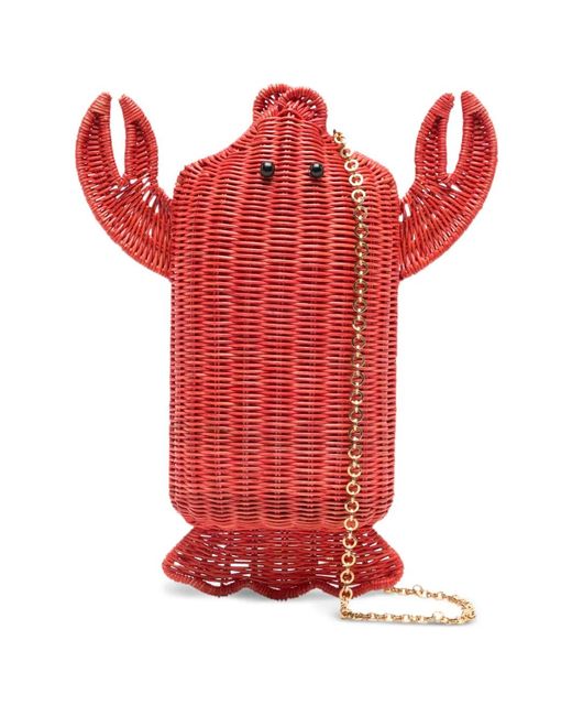 Clutch Con Catena di Serpui in Red