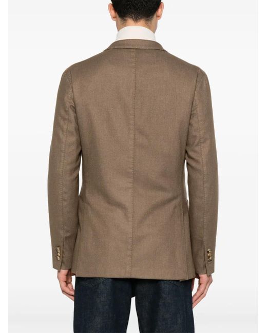 Boglioli Brown Patch-Pocket Single-Breasted Blazer for men