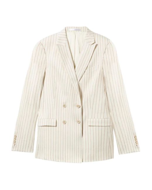 Brooks Brothers White Pinstripe Bouble-Breasted Blazer