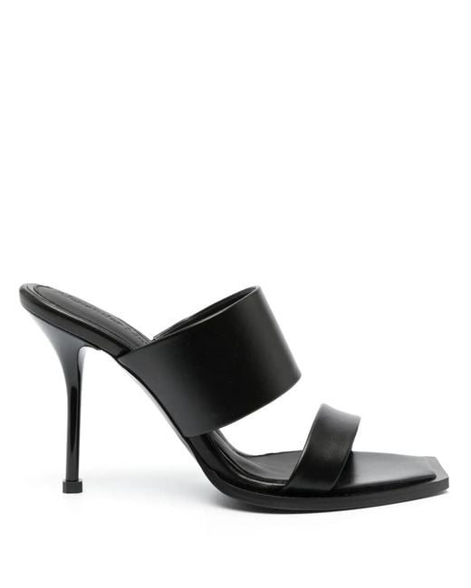 McQueen Black 105Mm Leather Sandals
