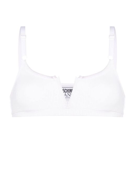 Moschino Jeans White Gerippter BH