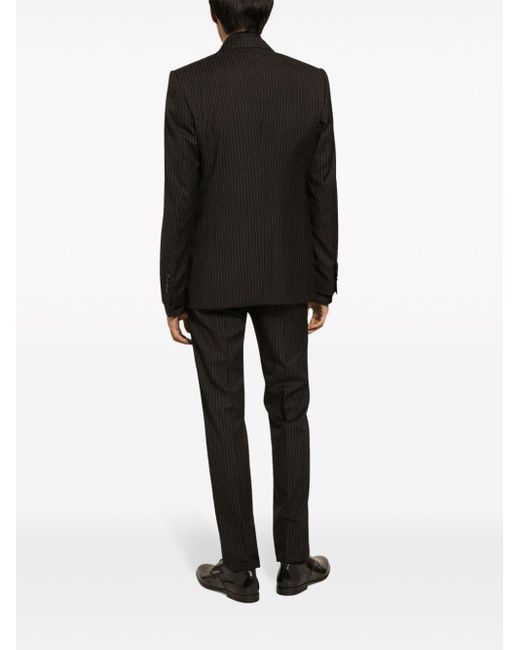 Dolce & Gabbana Black Rhinestone-embellished Straight-leg Trousers for men