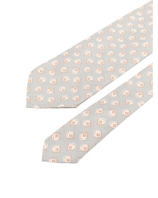 Lardini White Patterned Tie for men