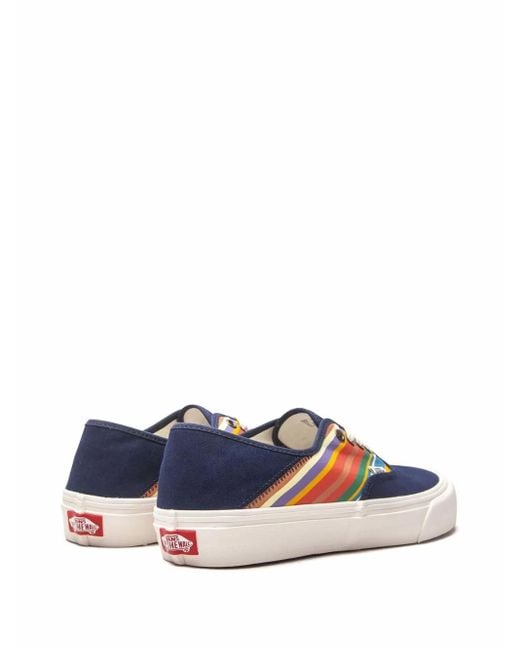 Vans Blue Authentic "Retro Stripes" Sneakers
