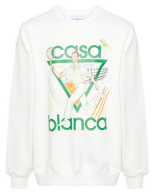 Casablancabrand Sweatshirt aus Bio-Baumwolle mit Logo-Print in Green für Herren