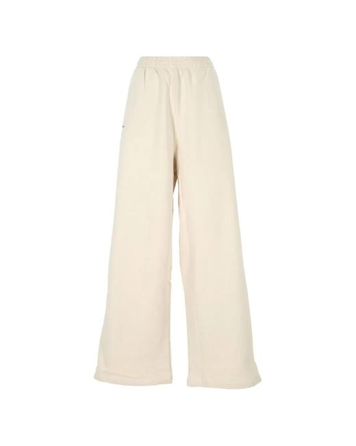 PANGAIA White Elasticated-Waistband Logo-Print Trousers