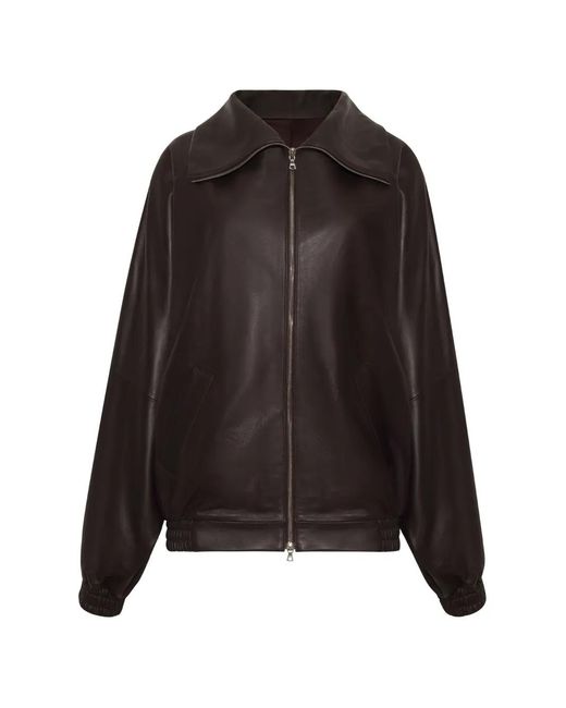 Adam Lippes Black Presley Bomber Jacket