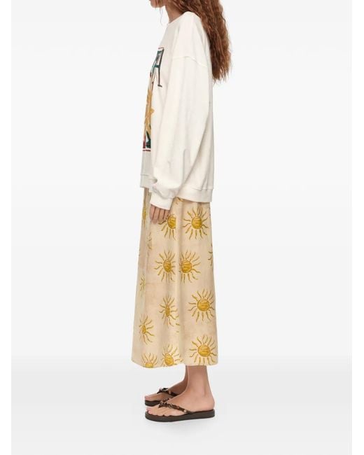 Bimba Y Lola Metallic Bimba By The South Linen A-Line Skirt