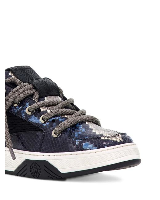 Roberto Cavalli Sneakers Mit Schlangenleder-Print in Blue für Herren