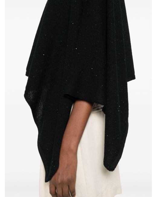 Fabiana Filippi Black Sequin-embellished Knitted Cape