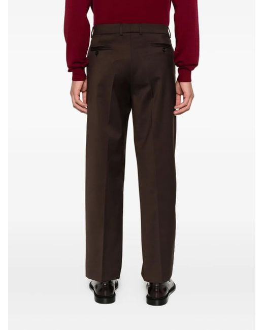 Amaranto Brown Pressed-Crease Trousers for men