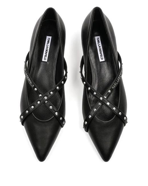 Ballerine Kerrie Krosstrap di Karl Lagerfeld in Black