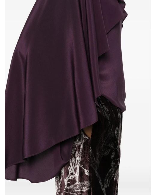 LaDoubleJ Purple Ruffled Overlay Top