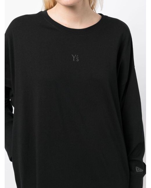 Robe en coton à logo brodé Y's Yohji Yamamoto en coloris Black