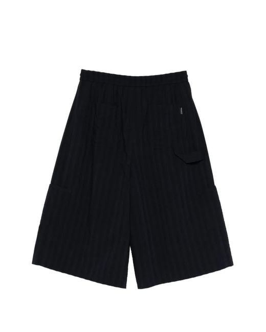 Juun.J Black Drawstring Texture Shorts for men