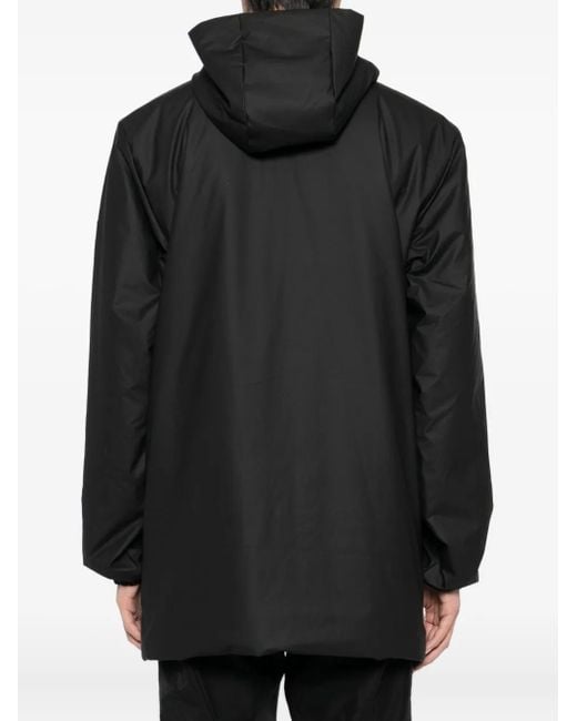 Giacca Con Applicazione Logo di Rains in Black da Uomo
