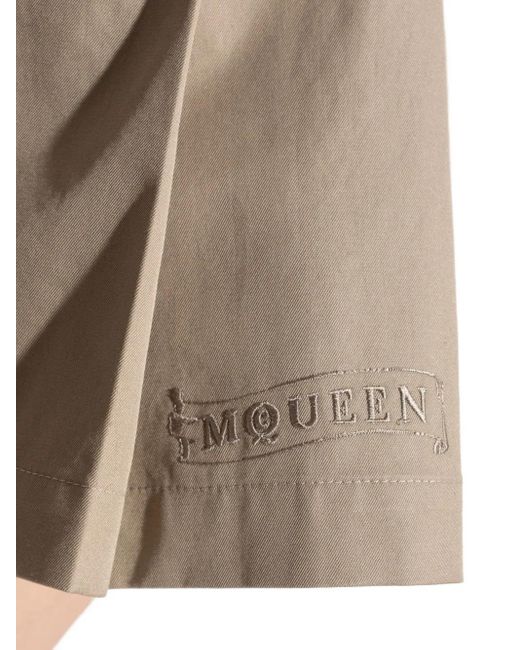 McQueen Natural Pleated Shorts