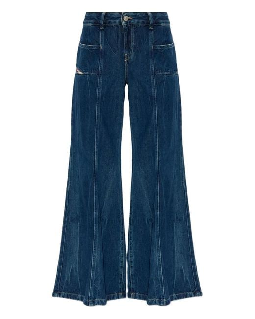 DIESEL Blue D-Akii Jeans mit Einsätzen