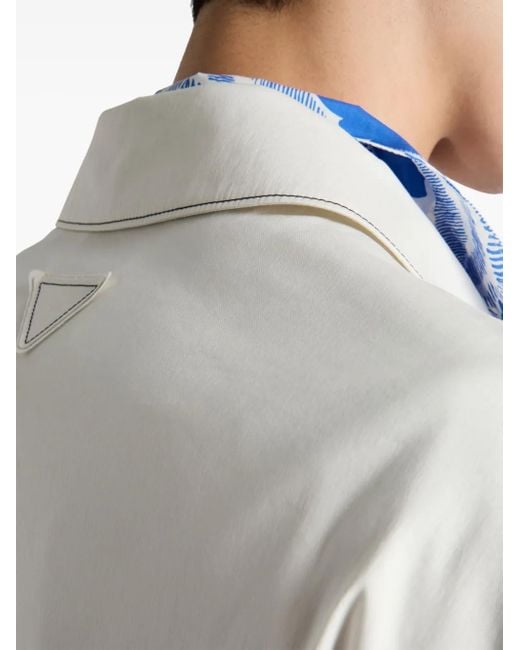 Prada White Lightweight Poplite/Techline Track Jacket For Ss25 for men
